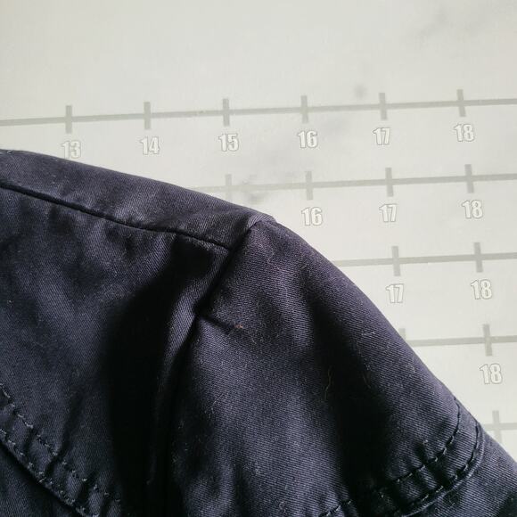 Banana Republic Military Coat Size S Blue Lined Belted Jacket Urban Preppy Fall - Picture 13 of 13